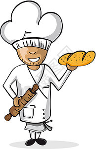 职业面包师工人卡通图图片