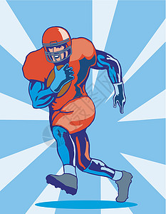足球运动员赛跑插图男人玩家男性跑步运动烤架背景图片