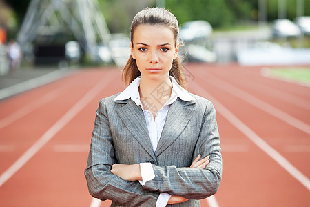 运动体育场女商业妇女成人经理速度跑步场地人士商务竞技团队活力图片