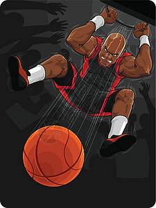 篮球玩家做灌篮足球图片