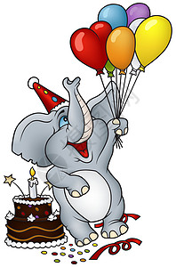 大象与生日快乐图片