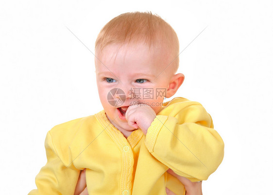 婴儿男孩肖像宝贝男性孩子手指金发男生快乐儿子童年吮吸图片
