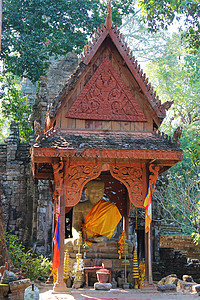 Buddist圣地纪念碑寺庙佛教徒高棉语神社废墟图片