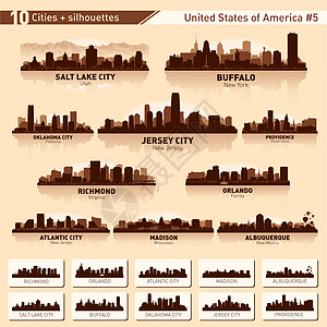 10个美国5号城市的轮廓图片