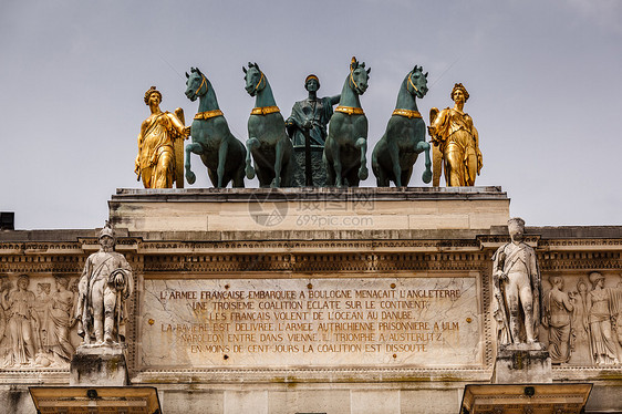 法国巴黎Carloussel的地标旅行旋转木马公园历史雕像首都纪念碑城市景观图片