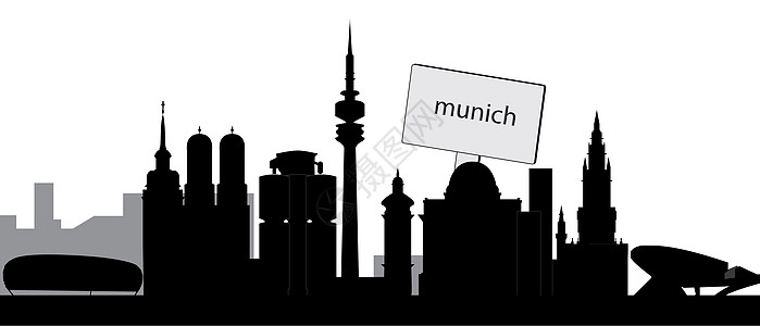 慕尼黑天线正方形旅行景观观光圆顶首都建筑物建筑插图图片