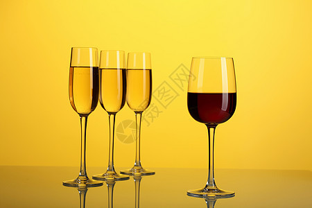 玻璃杯加葡萄酒水晶美食瓶子饮料高脚杯插图餐厅液体派对酒杯图片