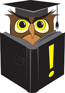 智慧猫头鹰阅读书图片
