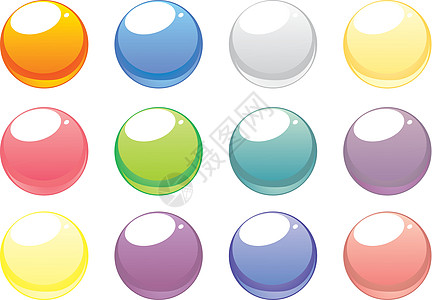 色彩多彩的网络按钮矢量集 设计元素在白色背景中被孤立图片