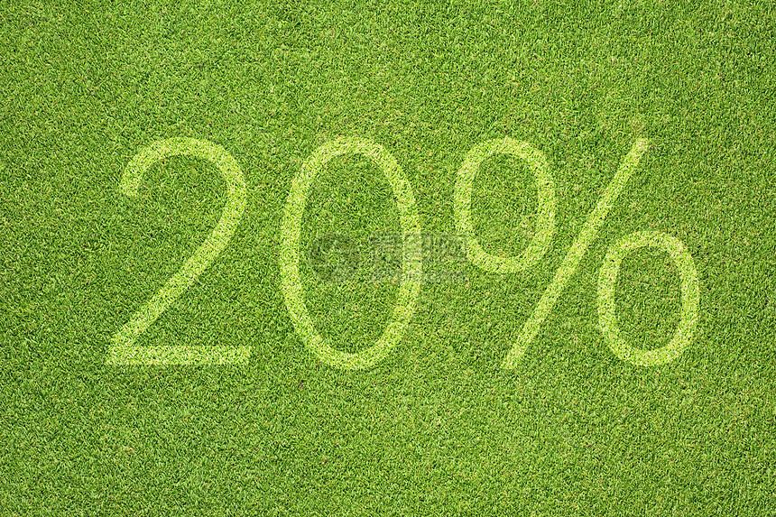 绿色草质和背景上的百分率图标生长草皮场地土地叶子框架公园墙纸销售标签图片