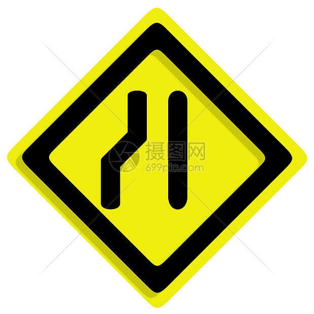 白色背景的边框流量标签按钮夹子注意力框架危险黄色插图曲线路标图片