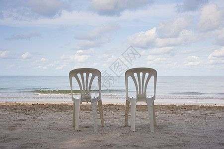 海滩上的椅子在海滩上风景旅行巡航晴天旅游假期天堂孤独放松地平线图片