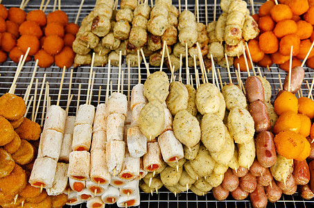 青黄马拉西亚的零食马来语食物街道背景图片