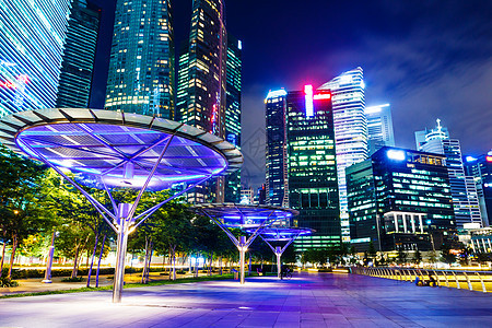 新加坡夜间的天线办公室商业企业地标办公楼天际风景金融公司大楼图片