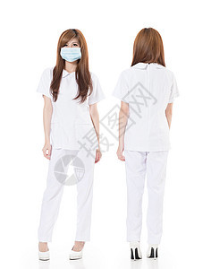 亚洲护士面具魅力帮助女性保健卫生职业药品诊所白色图片