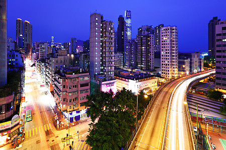 晚上在香港九龙那边房屋鸟瞰图天际天线中心住房住宅公寓建筑图片
