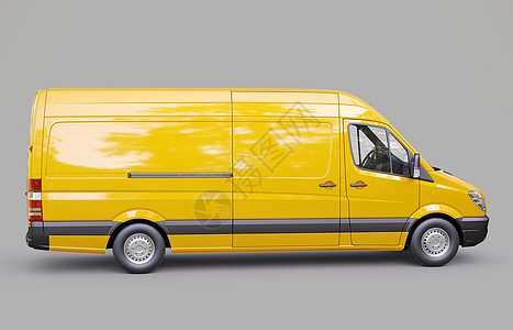 商用面包车送货交通卡车黄色船运商品连接中转干货车托运图片