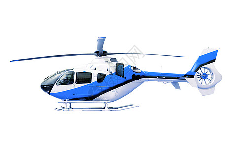 孤立的蓝色蓝直升机图片