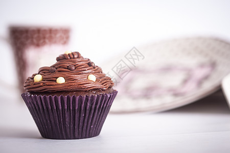 巧克力蛋糕野餐蛋糕食物盘子巧克力甜点背景图片