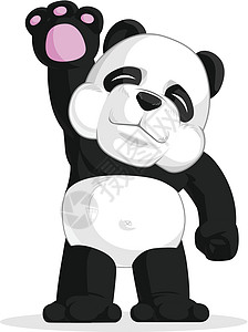 熊猫挥手动物群插图危害爪子哺乳动物旅游荒野吉祥物濒危动物图片