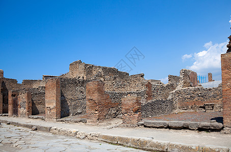 古罗马城市庞贝 被摧毁和掩埋于火山石头旅游废墟纪念碑城市大教堂街道灾难假期图片