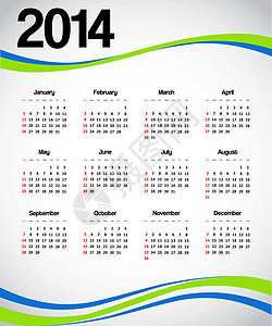 2014年日历日程规划师商业时间季节数字插图蓝色图片