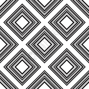 带方形的无缝模式 矢量说明白色正方形墙纸黑色网络线条背景图片