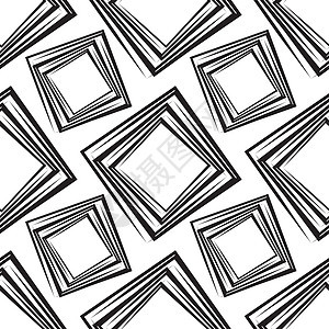 带方形的无缝模式 矢量说明黑色白色正方形网络墙纸线条背景图片