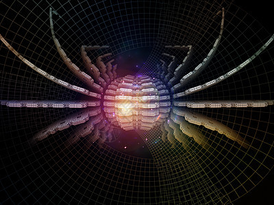 分形蜘蛛元素渲染辐射几何学技术黑色辉光网格径向昆虫数学图片