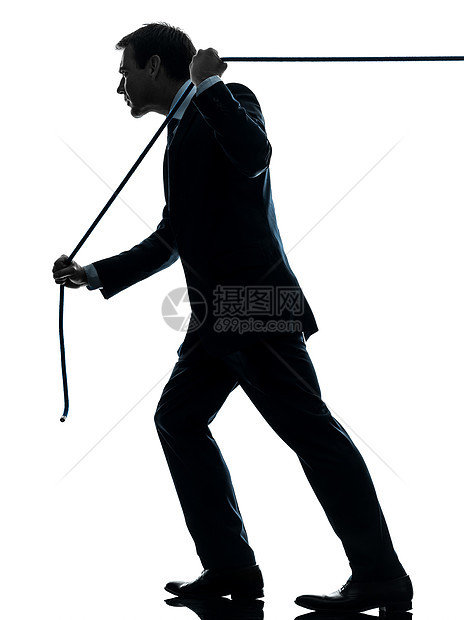 生意人拉绳子的背影男人竞赛阴影管理人员活力人士商业拔河力量韧性图片