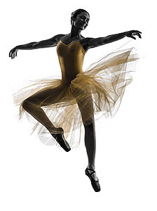 女人芭蕾舞演员芭蕾舞演员跳舞剪影阴影短裙女性飞跃女孩黄色舞蹈家成年人女士跳跃图片