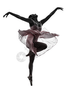 女人芭蕾舞演员芭蕾舞演员跳舞剪影女孩跳跃女性舞蹈家女士粉色阴影舞蹈飞跃白色图片