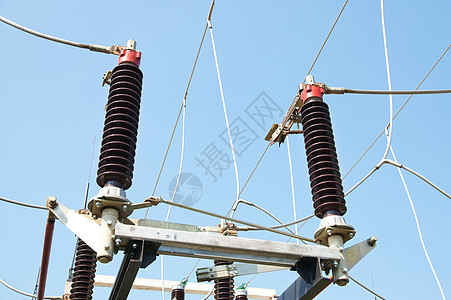 高压分电站的一部分设施电气绝缘绝缘子网络电路金属电压生产接线图片