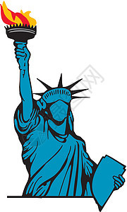 纽约市自由女神像雕塑雕像绘画自由天空复制品长袍插图城市纪念碑图片