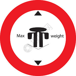 最大加权数重量圆圈警告男性街道白色入口红色男人尺寸背景图片