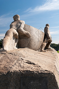 巴西圣保罗Bandeiras纪念纪念碑马匹雕塑文化旅行艺术乐队公园历史性花岗岩建筑学图片