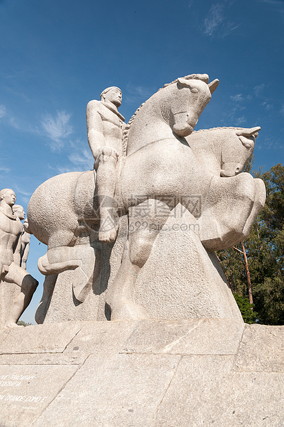 巴西圣保罗Bandeiras纪念纪念碑建筑学乐队雕塑花岗岩旅行地标马匹文化建筑历史性图片