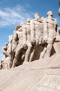 巴西圣保罗Bandeiras纪念纪念碑艺术雕塑建筑马匹雕像花岗岩旅行城市地标文化图片