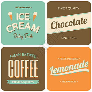 冰淇淋推广海报Retro 设计收藏白色插图金属海报艺术冰淇淋酒吧酿造杂货店质量背景