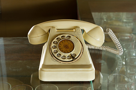 Retro 电话二手电话商业拨号灰尘酒店旋转驾驶复古想法前台图片