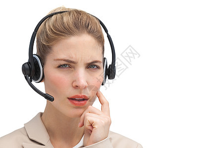 复杂呼叫中心代理夹克困惑套装沟通商业商务人士操作员代理人耳机图片