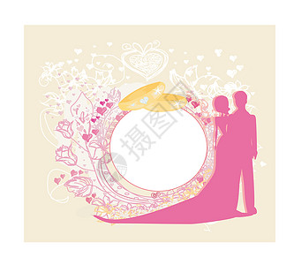 有情侣卡和花岗大拱门 设计用于婚礼启蒙图片