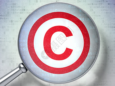 法律概念 在数字背景上以光玻璃进行版权国际数据法庭执照保卫代码保险分子技术商标图片