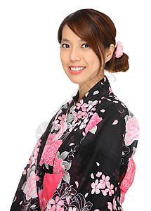 身着日本和服的年轻女子腰带女性戏服古董节日外国女孩数字传统女士图片