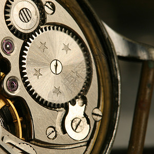 时钟齿轮金子齿条轮手表机器运动古董机械发条技术平衡图片
