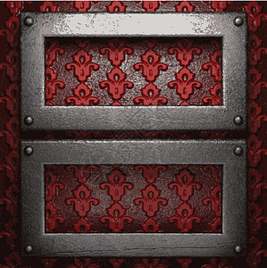 红底金属装饰红色装饰品艺术插图抛光框架风格反射背景图片