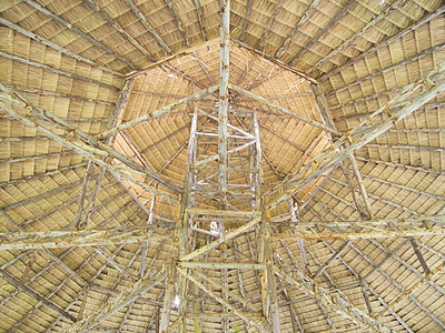 木制屋顶结构 干草顶 泰国建筑图片