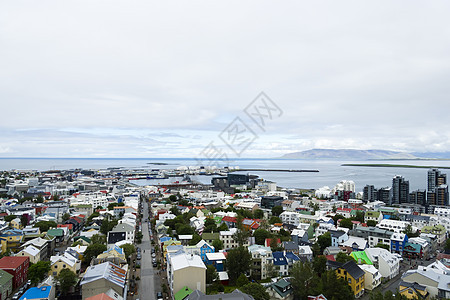冰岛雷克雅未克市场景中心峡湾远景城市首都天线海洋市中心街道图片