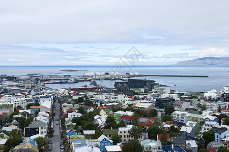 冰岛雷克雅未克市天线街道中心天际旅行峡湾海洋首都场景建筑学图片