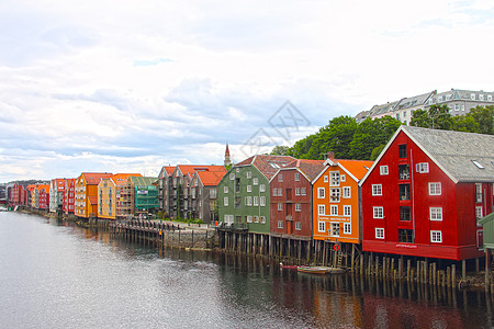 挪威特隆海市风景地标木头房子海洋景观海岸街道城市旅行峡湾图片